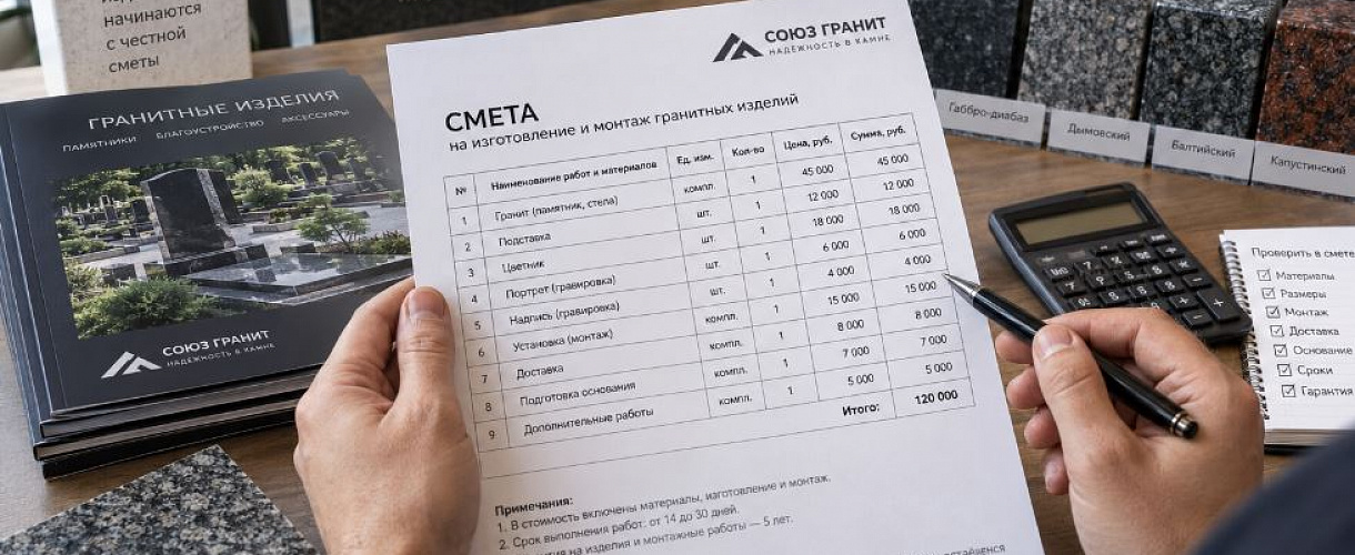 Как читать смету на гранитные изделия: что должно быть указано подрядчику
